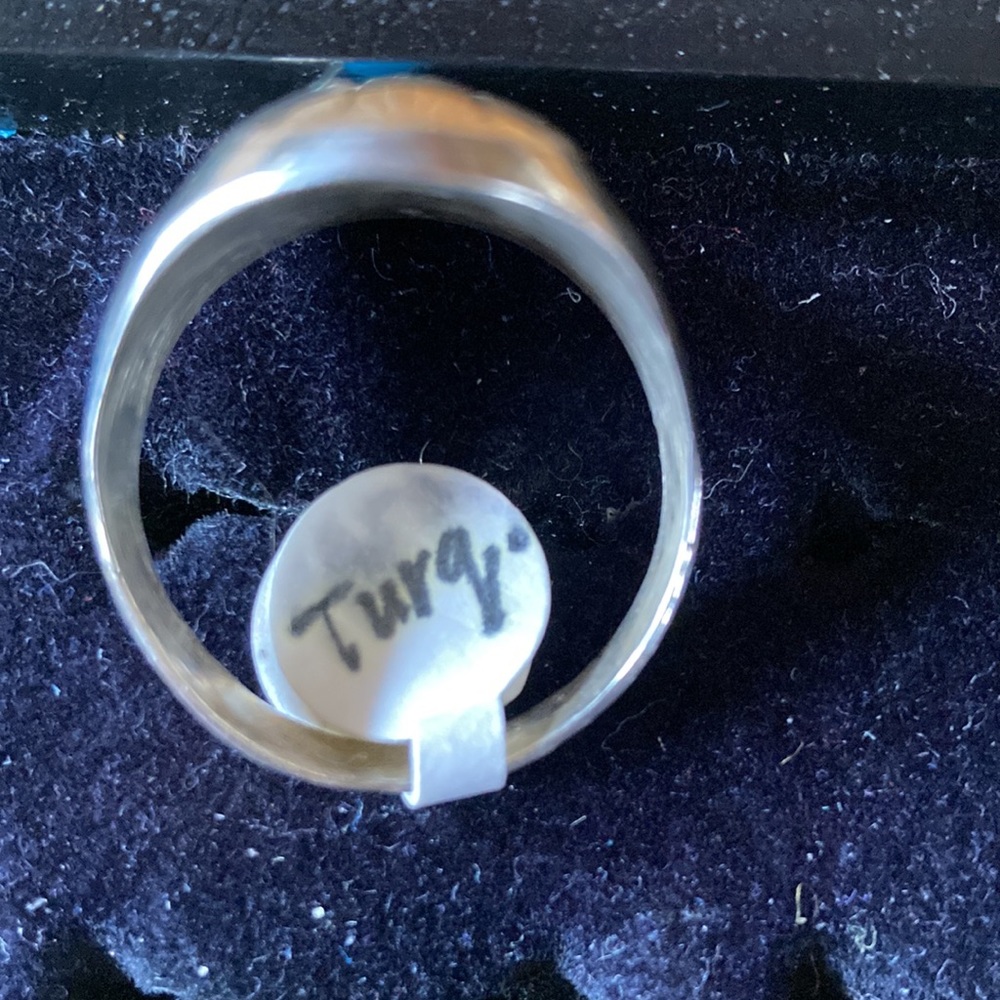 Silver Turquoise Bear Claw Ring - image 2